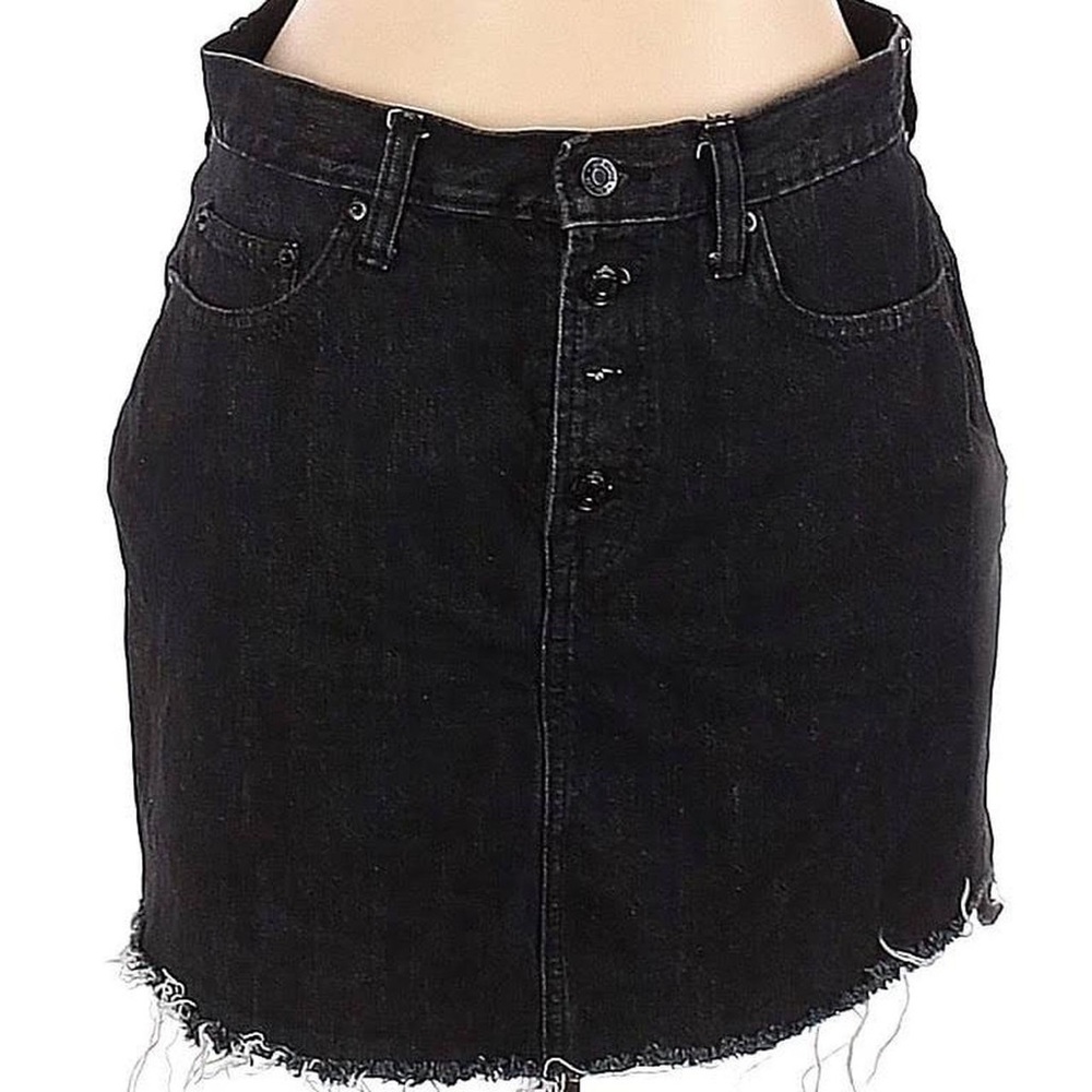 Gap Denim Black Jeans Skirt 100% Cotton 48/75 cm Size 29